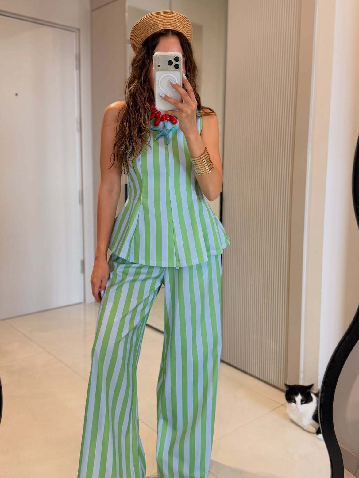 Striped Printed Two-Piece Set