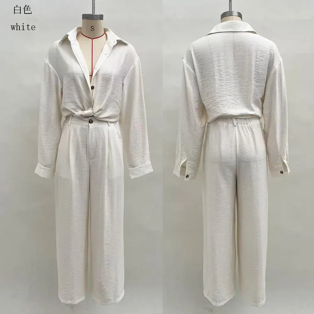 Women's Long-Sleeve Relaxed-Fit Pants Set