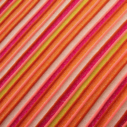 Multicolor Striped Ribbed Knit Sleeveless Midi Dress - detail
