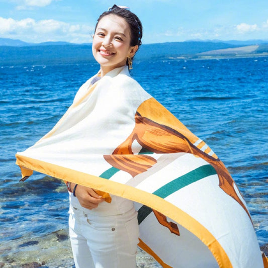 Versatile Romantic Travel Scarf with Sun Protection – Summer Beach Silk Scarf