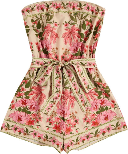 Floral Strapless Jumpsuit