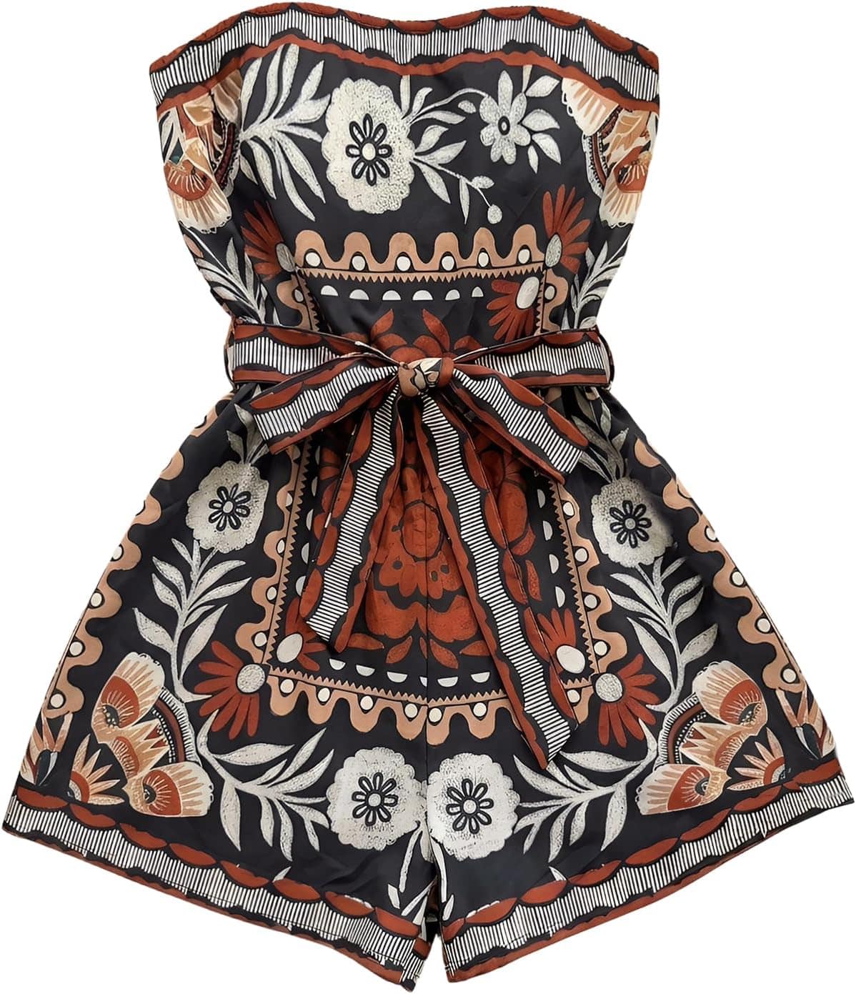 Floral Strapless Jumpsuit