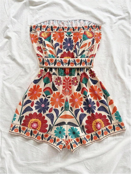 Floral Strapless Jumpsuit