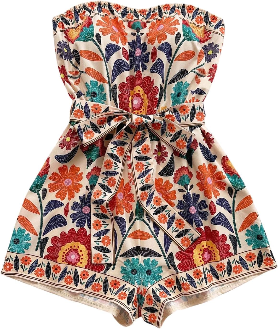 Floral Strapless Jumpsuit