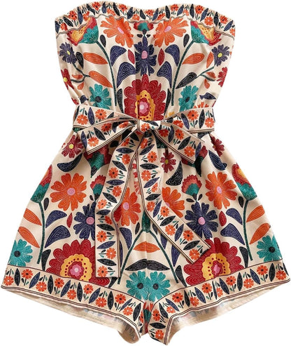 Floral Strapless Jumpsuit