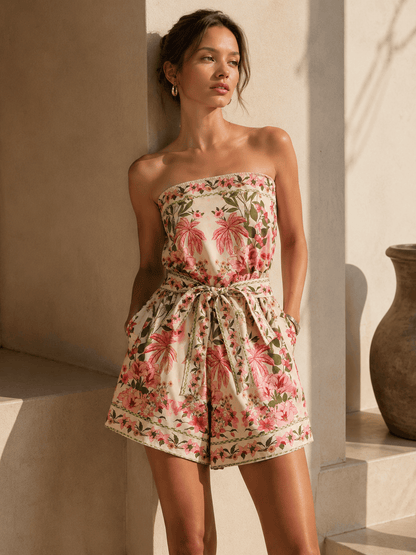 Floral Strapless Jumpsuit