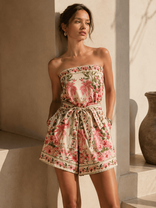 Floral Strapless Jumpsuit