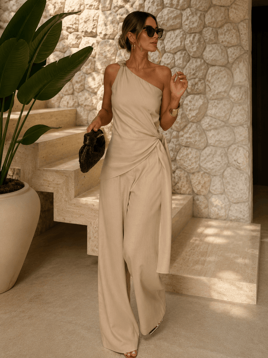 Women's Sleeveless High-Waisted Pants Set