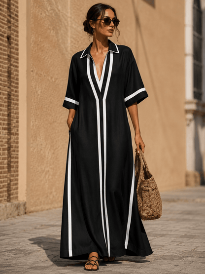 Women's V-Neck Short-Sleeve Mini Occasion Dress