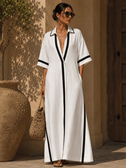 Women's V-Neck Short-Sleeve Mini Occasion Dress