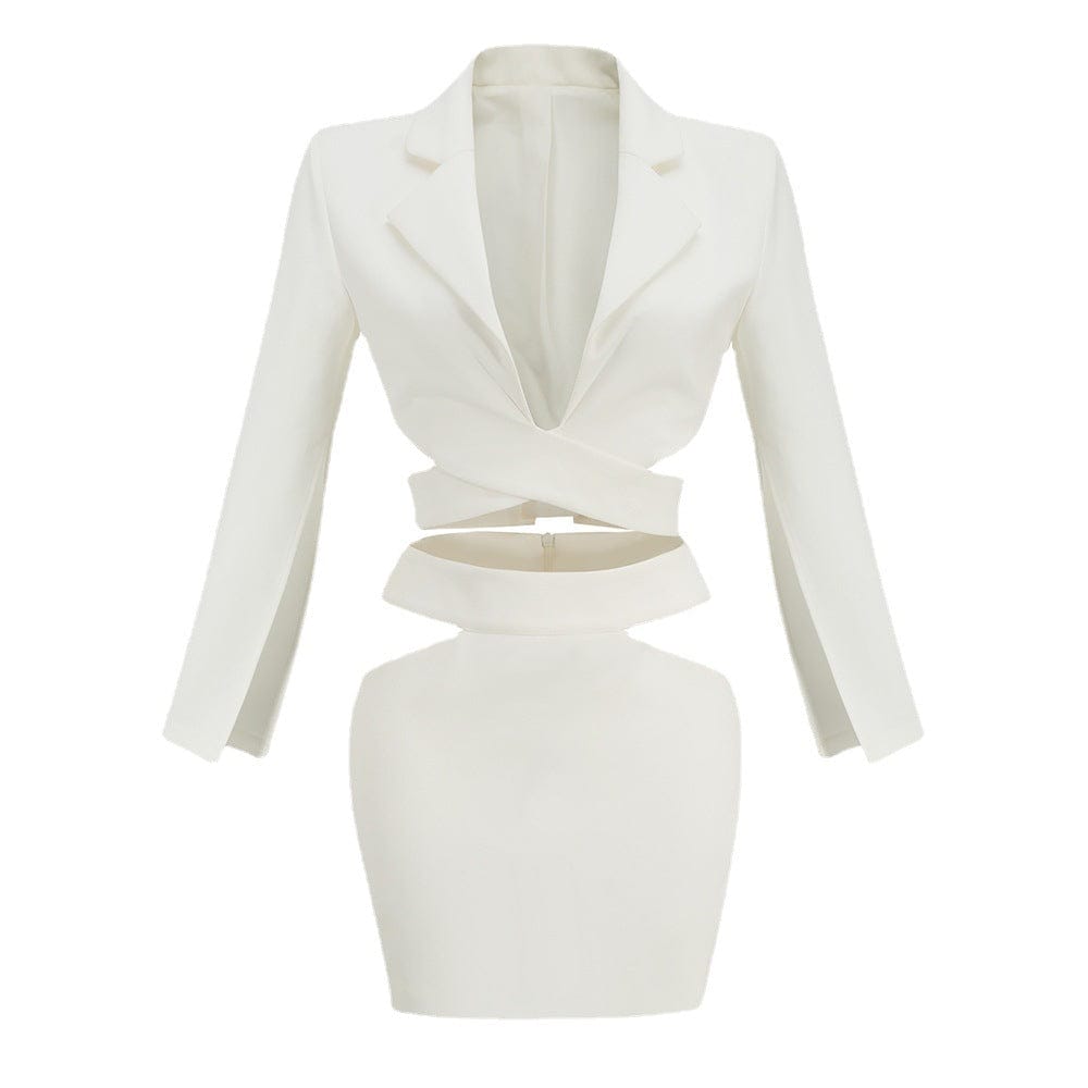 Strong-Silhouette Cut-Out Two-Piece Set