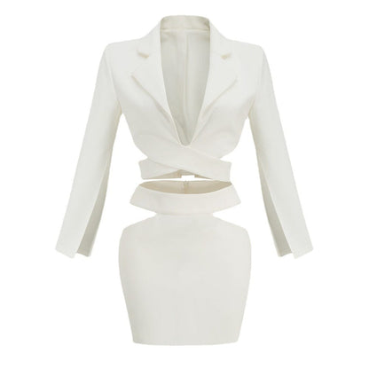Strong-Silhouette Cut-Out Two-Piece Set