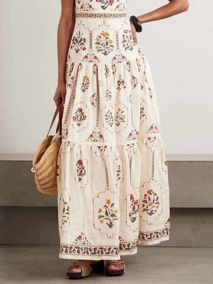 Bohemian Floral Tiered Maxi Dress – Premium Summer Vacation Dress