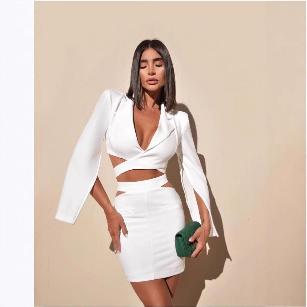 Strong-Silhouette Cut-Out Two-Piece Set