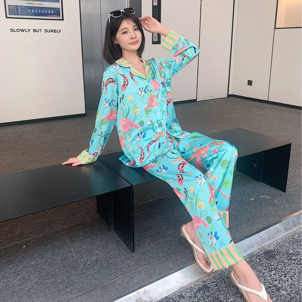 Women's INS-Style Ice-Silk Pajama Set