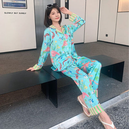 Women's INS-Style Ice-Silk Pajama Set