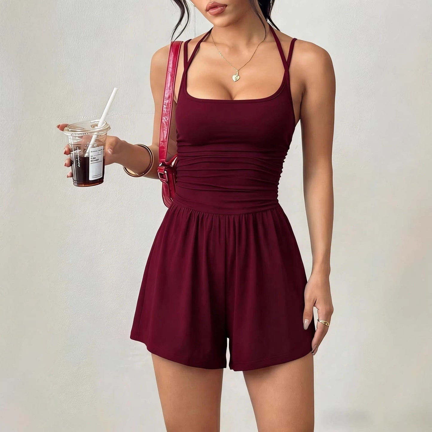 Women's Sleeveless Relaxed-Fit Shorts Set