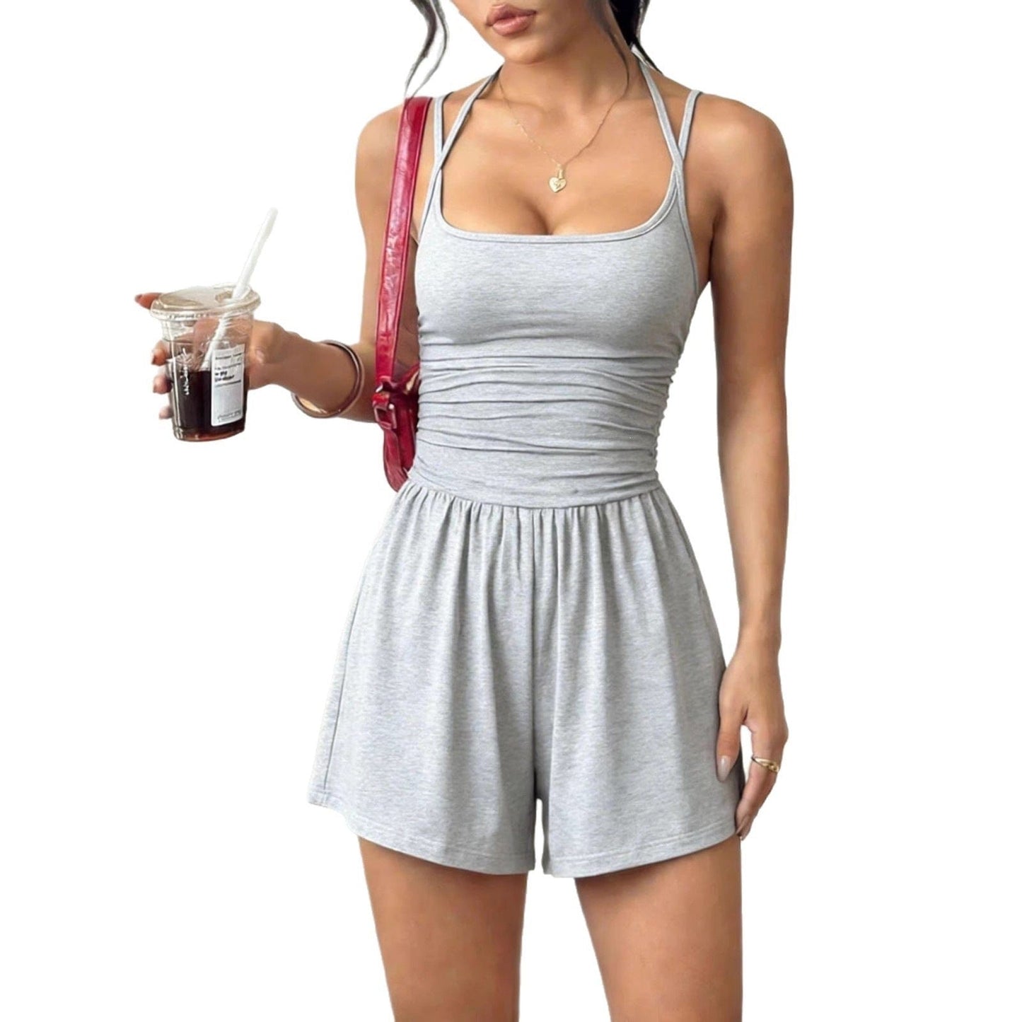 Women's Sleeveless Relaxed-Fit Shorts Set
