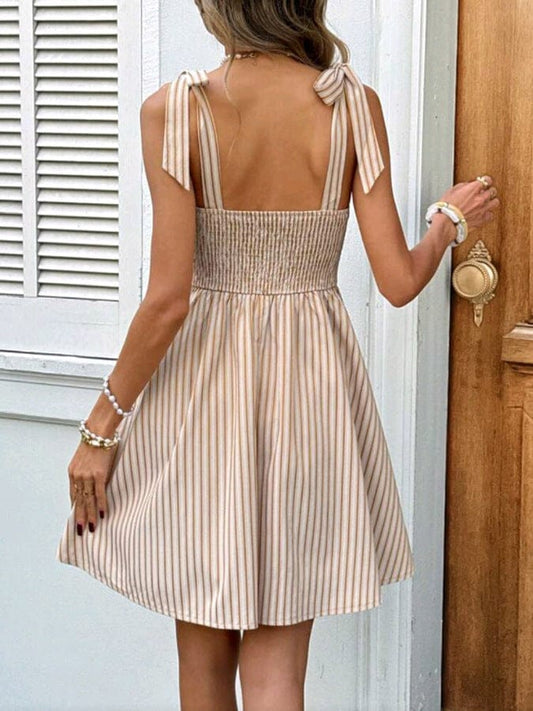 Women's Strappy Sleeveless High-Waisted Mini Dress