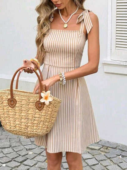 Women's Strappy Sleeveless High-Waisted Mini Dress