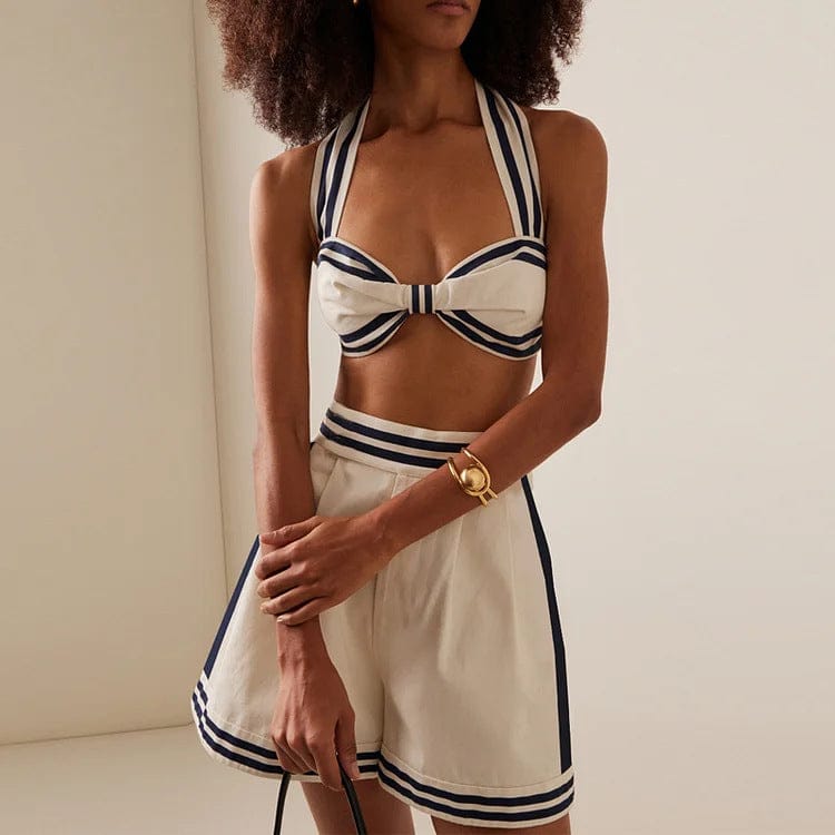 Women's Minimal White Swimsuit and Skirt Set