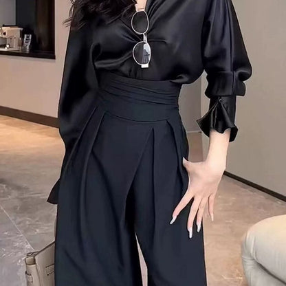 Women's High-Waisted Wide-Leg Pants