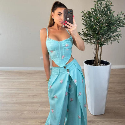 Women's New-Season Relaxed-Fit Pants Two-Piece Set