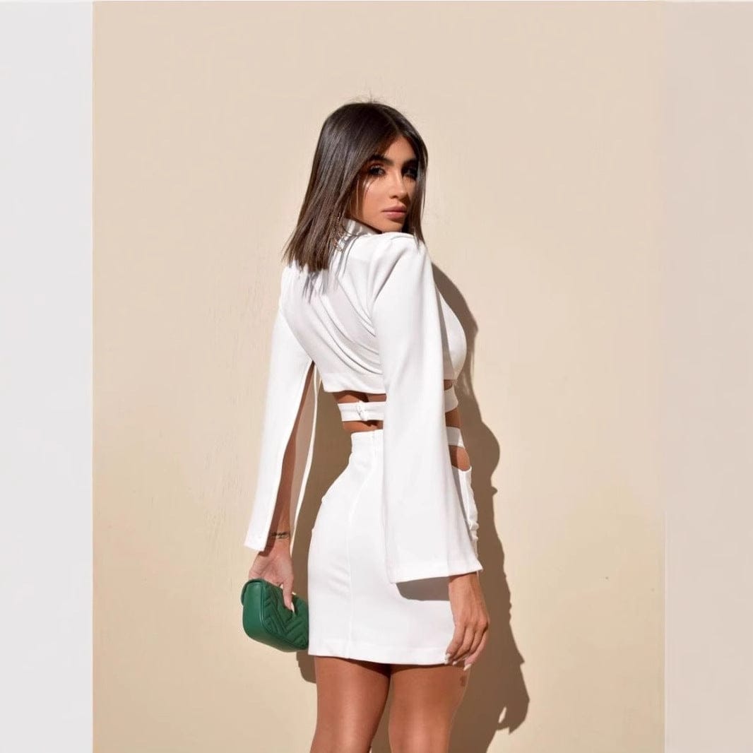 Strong-Silhouette Cut-Out Two-Piece Set