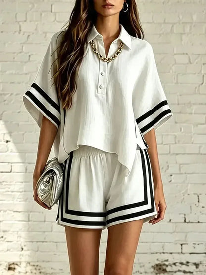 Women's Relaxed-Fit Pants Two-Piece Set