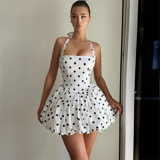 Women's Occasion Backless Strapless Tie-Neck Dress