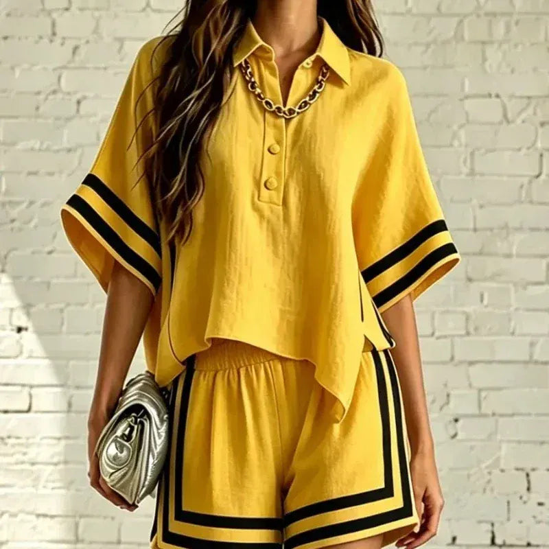 Women's Relaxed-Fit Pants Two-Piece Set