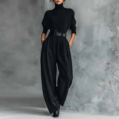 Women's Long-Sleeve High-Waisted Pants Set