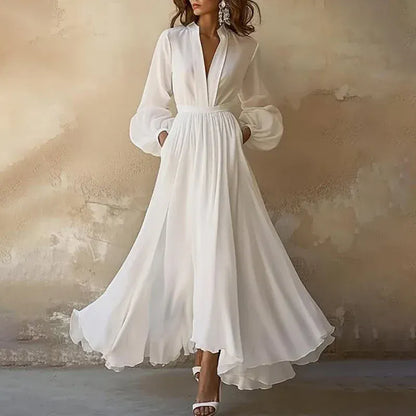 Women's Bohemian Vintage Long-Sleeve Maxi Occasion Dress
