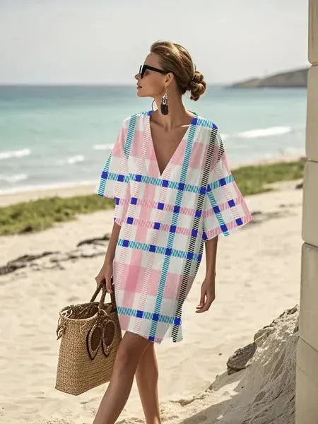 Women's Bohemian Vintage V-Neck Dress