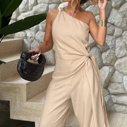 Women's Sleeveless High-Waisted Pants Set