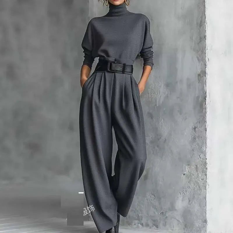Women's Long-Sleeve High-Waisted Pants Set