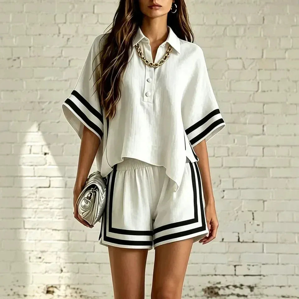 Women's Relaxed-Fit Pants Two-Piece Set