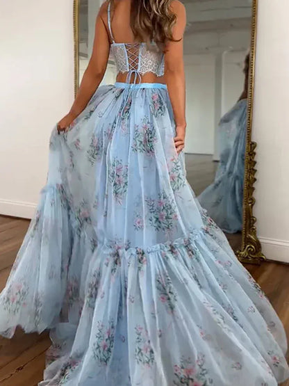 Women's Lace Strapless Skirt Set
