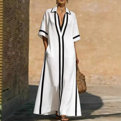 Women's V-Neck Short-Sleeve Mini Occasion Dress