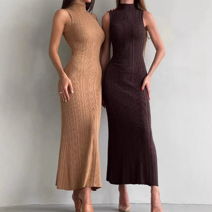 Women's Sleeveless Crochet Slim-Fit Maxi Dress