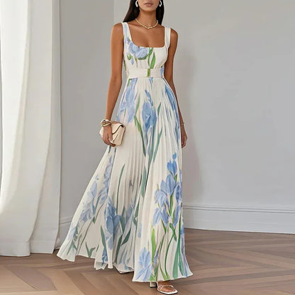 Women's Floral Sleeveless High-Waisted Occasion Dress