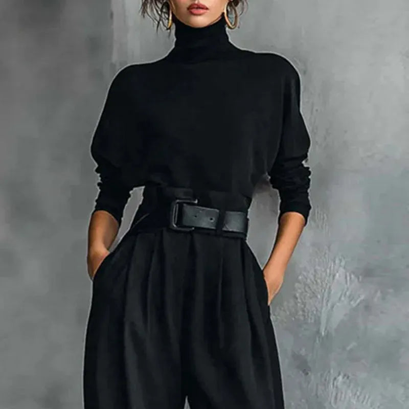 Women's Long-Sleeve High-Waisted Pants Set