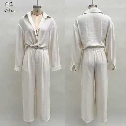 Women's Long-Sleeve Relaxed-Fit Pants Set