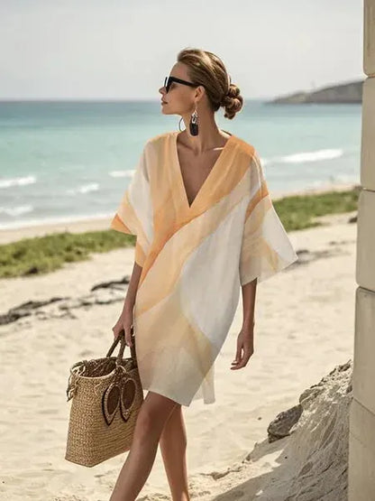 Women's Bohemian Vintage V-Neck Dress